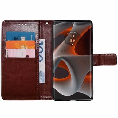Lommebokdeksel 3-kort Motorola Edge 50 Neo - Brun