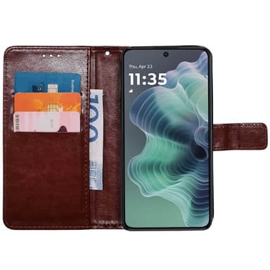 Lommebokdeksel 3-kort Motorola G35 - Brun