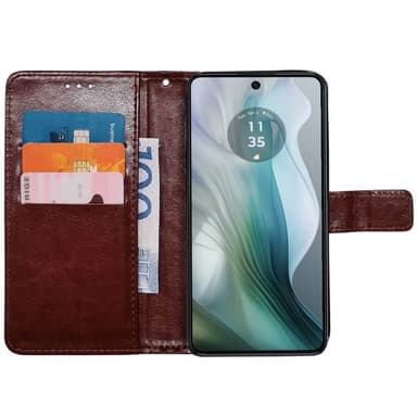 Lommebokdeksel 3-kort Motorola Moto E14 - Brun