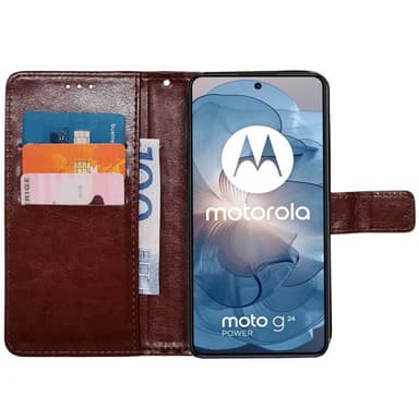 Lommebokdeksel 3-kort Motorola Moto G24 - Brun