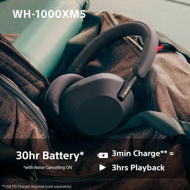 Sony WH-1000XM5 trådløse around-ear hodetelefoner (midnattsblå)