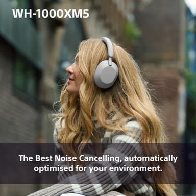 Sony WH-1000XM5 trådløse around-ear hodetelefoner (midnattsblå)
