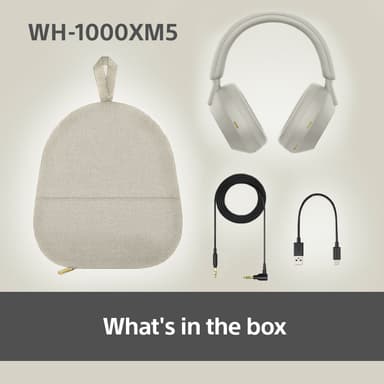 Sony WH-1000XM5 trådløse around-ear hodetelefoner (hvit)