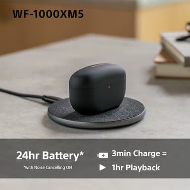 Sony WF-1000XM5 helt trådløse in-ear hodetelefoner (sort)
