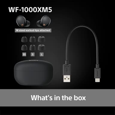 Sony WF-1000XM5 helt trådløse in-ear hodetelefoner (sort)