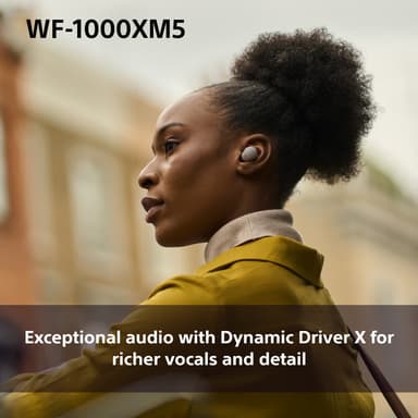 Sony WF-1000XM5 helt trådløse in-ear hodetelefoner (sølv)