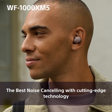 Sony WF-1000XM5 helt trådløse in-ear hodetelefoner (sølv)