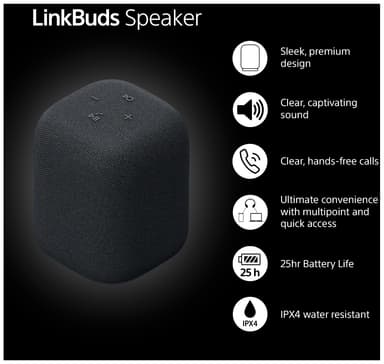 Sony LinkBuds trådløs bærbar høyttaler (sort)