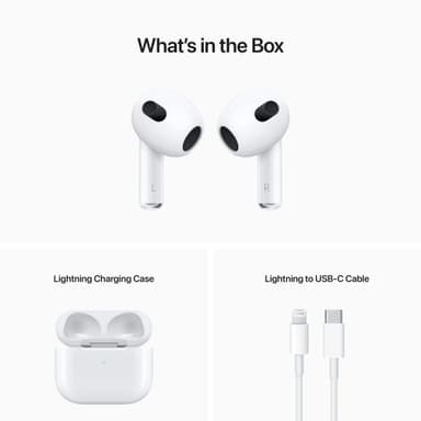 Apple AirPods 3. gen. (2022) trådløse hodetelefoner med Lightning-ladeetui