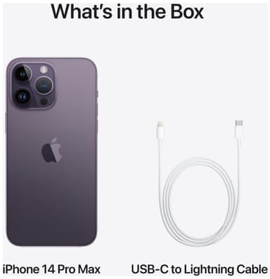 iPhone 14 Pro Max – 5G smarttelefon 128GB Mørk Lilla