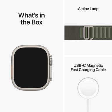 Apple Watch Ultra 49mm GPS+CEL Titanium S (Grønn/Alpine Loop)