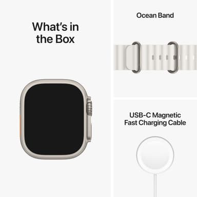 Apple Watch Ultra 49mm GPS+CEL Titanium (Hvit/Ocean Band)