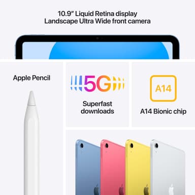 iPad 10,9" (10. gen) 64GB WiFi + Cellular (gul)