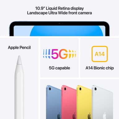 iPad 10,9" (10. gen) 64GB WiFi + Cellular (gul)