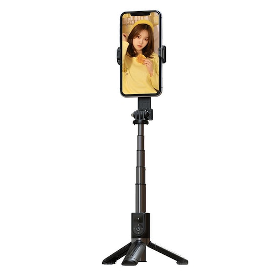 Uttrekkbart Selfie Stick-stativ med fjernkontroll Svart 15.9-73.5 cm