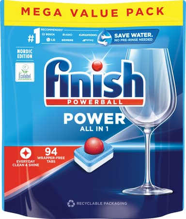 Finish All In One Powerball oppvasktabletter 3075671, 94-pakning