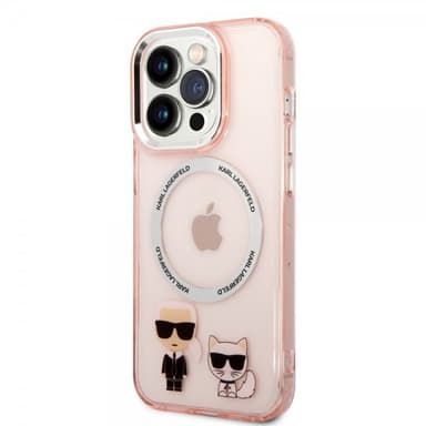 Karl Lagerfeld iPhone 14 Pro Deksel Karl & Choupette MagSafe Rosa