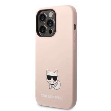 Karl Lagerfeld iPhone 14 Pro Deksel Liquid Silicone Choupette Rosa