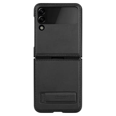 Nillkin Qin Vegansk Lær Deksel Samsung Galaxy Z Flip 4 - Sort