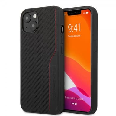AMG iPhone 14 Deksel Carbon Effect Stamped Logo Svart