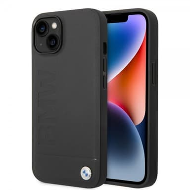 BMW iPhone 14 Plus Deksel Hot Stamp Metal Logo Svart