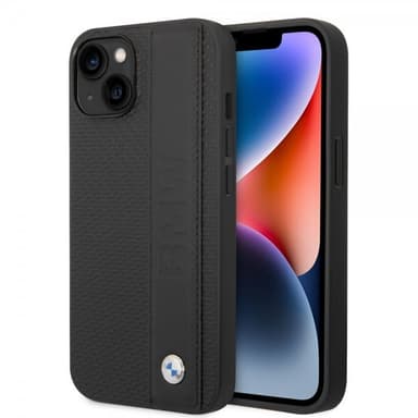 BMW iPhone 14 Plus Deksel Big Logo Stripe Svart