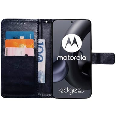 Mobil lommebok 3-kort Motorola Edge 30 Neo - Mørkeblå