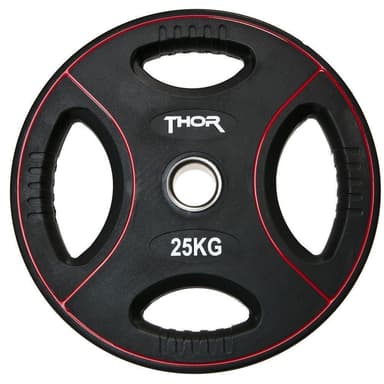 Thor Fitness Svart PU Vektplater 50 mm 25 kg