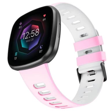 Twin Sport armbånd Fitbit Sense 2 - Rosa/hvit