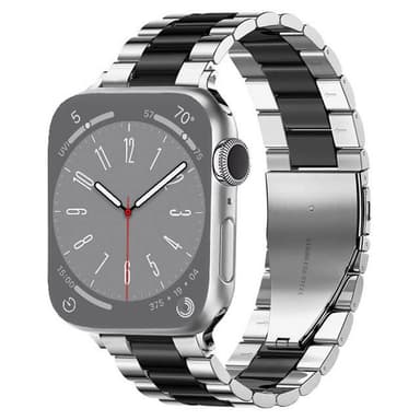 Armbånd Rustfritt stål Apple Watch 8 (45mm) - Sølv/Sort