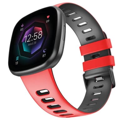 Twin Sport armbånd Fitbit Sense 2 - Rød/svart