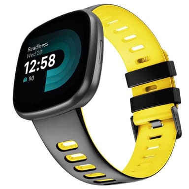 Twin Sport armbånd Fitbit Versa 4 - Svart/gul