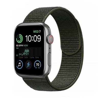 Nylon armbånd Apple Watch SE 2022 (44mm) - Military Khaki