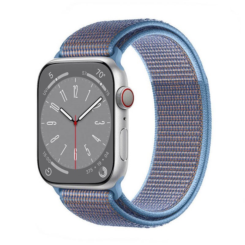 Nylon armbånd Apple Watch 8 (45mm) - Cerulean