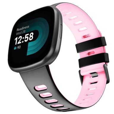Twin Sport armbånd Fitbit Versa 4 - Svart/rosa