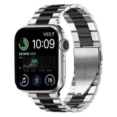 Armbånd Rustfritt stål Apple Watch SE 2022 (44mm) - Sølv/Sort