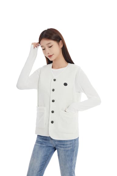 Oppvarmet vest Teddy fleecevest med enkel kontroll, 15 varmesoner Hvit 3XL