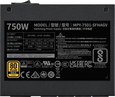 Cooler Master V SFX Gold ATX 3.1 750W strømforsyningsenhet (sort)