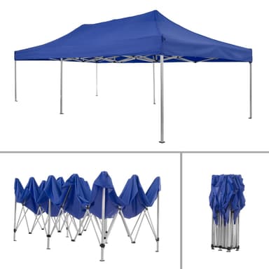 Partytelt, paviljong Viola 3x6m med 4 vegger - blå