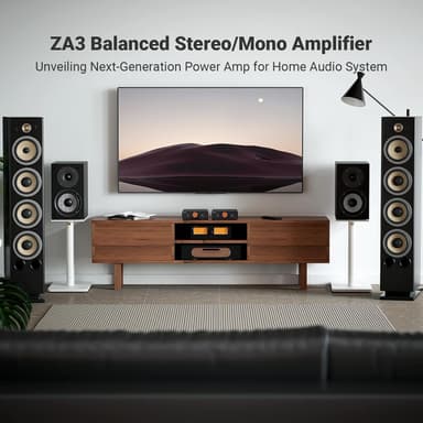 Fosi Audio ZA3 balansert stereoforsterker Home Audio Component Mini 2-kanals monoforsterker TPA3255 for Subwoofer Desktop hjemmekino