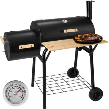 Kullgrill med termometer - svart