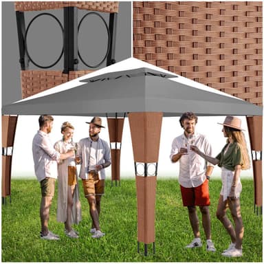Paviljong poly rotting Mona 3x4m - brun/antrasitt