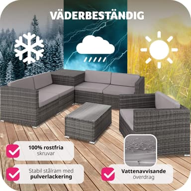 Hagemøbel sofagruppe poly rotting Pisa - grå