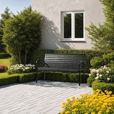Hagebenk Pino 3-seter 126x62x81,5cm - svart