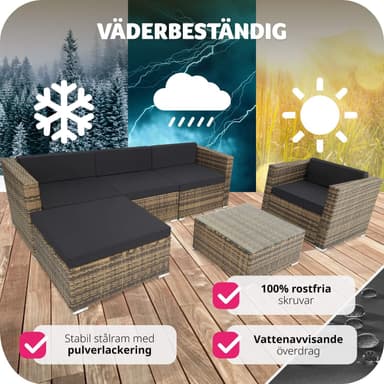 Hagemøbel sofagruppe poly rotting Milano - natur