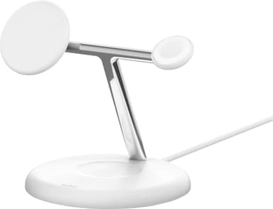 Belkin BoostCharge Pro 3-in-1 Qi2 trådløs ladestasjon (hvit)