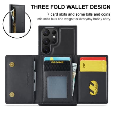 Samsung S24 FE-deksel med RFID-beskyttelse / Magnetisk lommebokdeksel med kortholder
