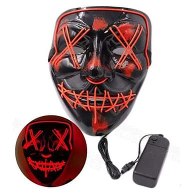 Halloweenmaske Glowing Rød