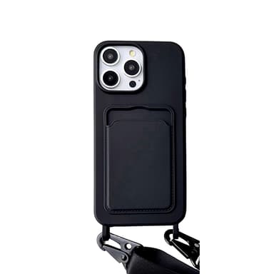 Beskyttende telefondeksel til iPhone 16-serien med kortholder og snor iPhone 16