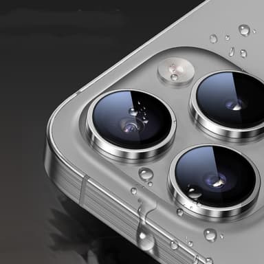 3-pakning metall linsebeskytter for iPhone Sølv iPhone 16 Pro/16 ProMax